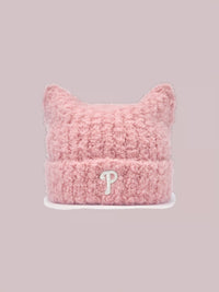 MLB Pink Fluffy Cat Ear Beanie 🎀 (Instock)