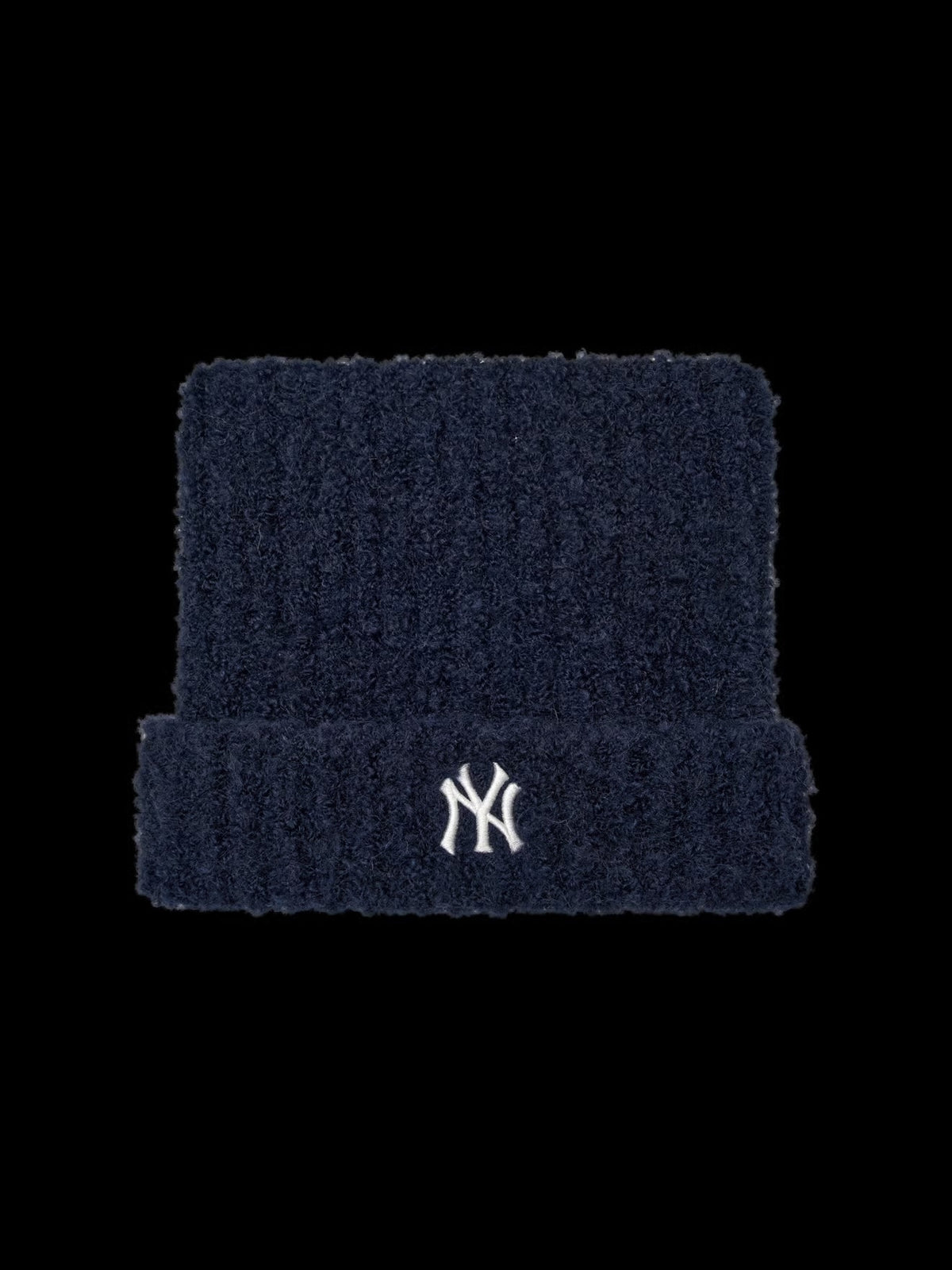 MLB NY Logo Fluffy Cat Ear Beanie – Navy Blue (Instock)