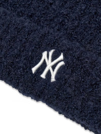 MLB NY Logo Fluffy Cat Ear Beanie – Navy Blue (Instock)