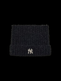 MLB NY Logo Fluffy Cat Ear Beanie – Black (Instock)