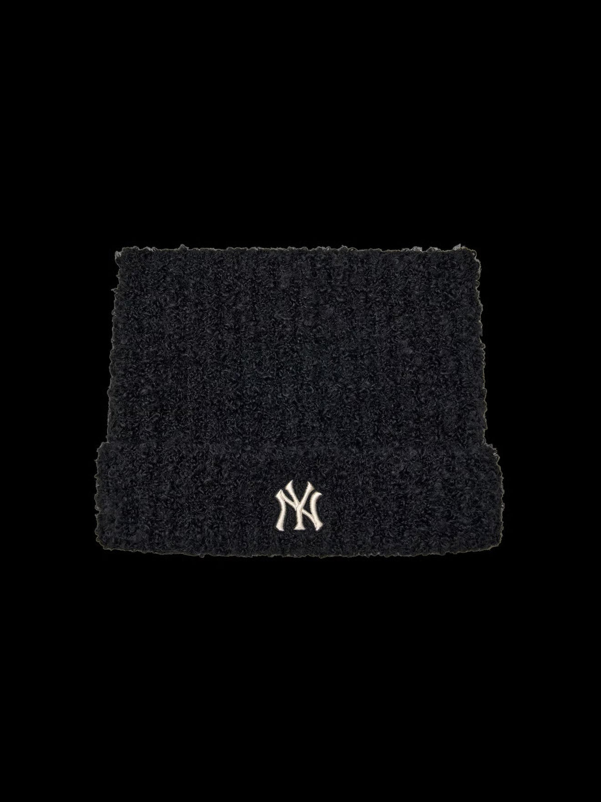 MLB NY Logo Fluffy Cat Ear Beanie – Black (Instock)