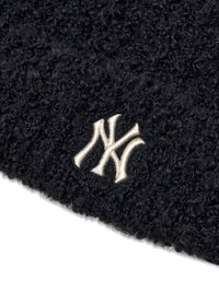 MLB NY Logo Fluffy Cat Ear Beanie – Black (Instock)