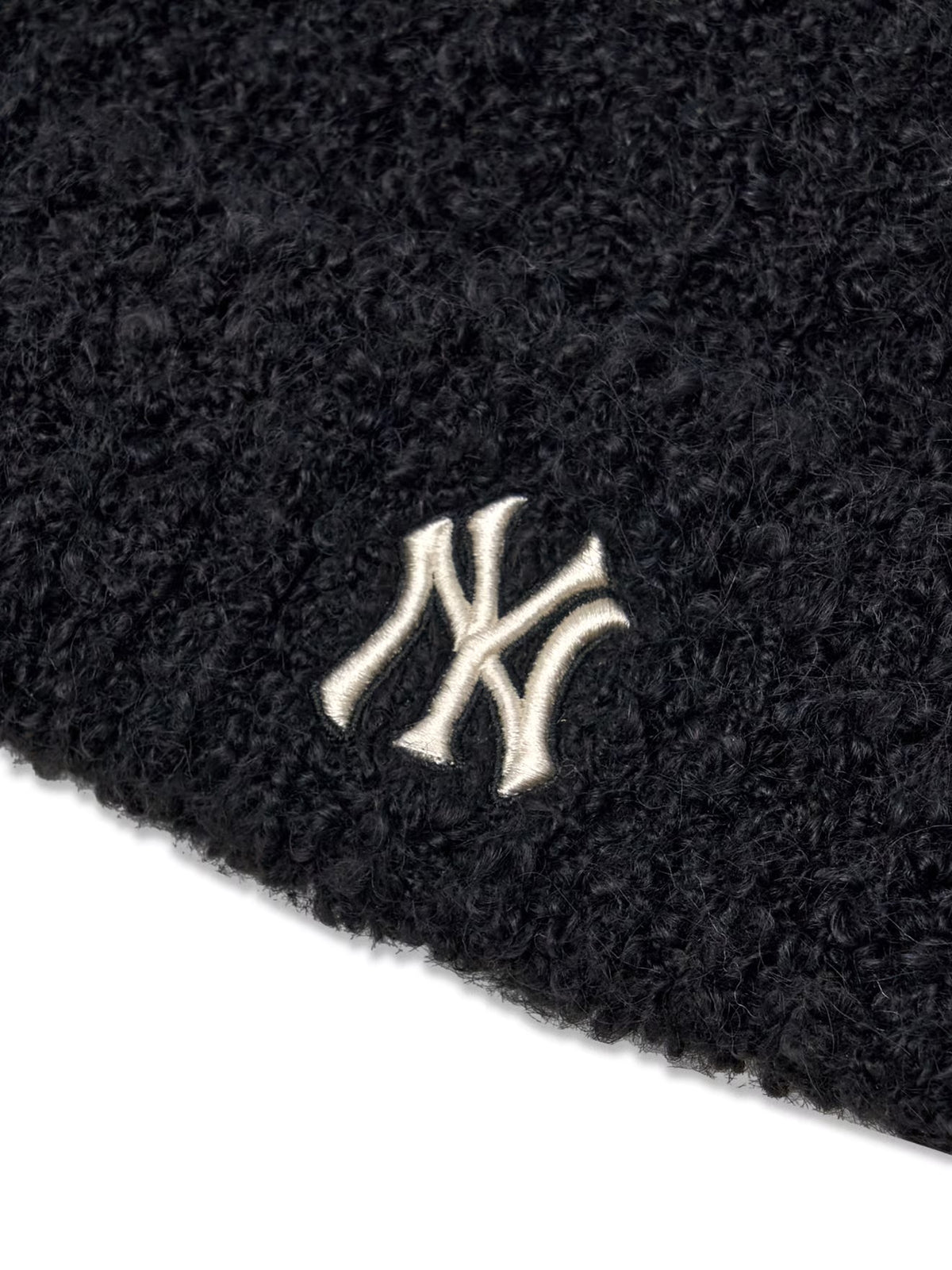 MLB NY Logo Fluffy Cat Ear Beanie – Black (Instock)