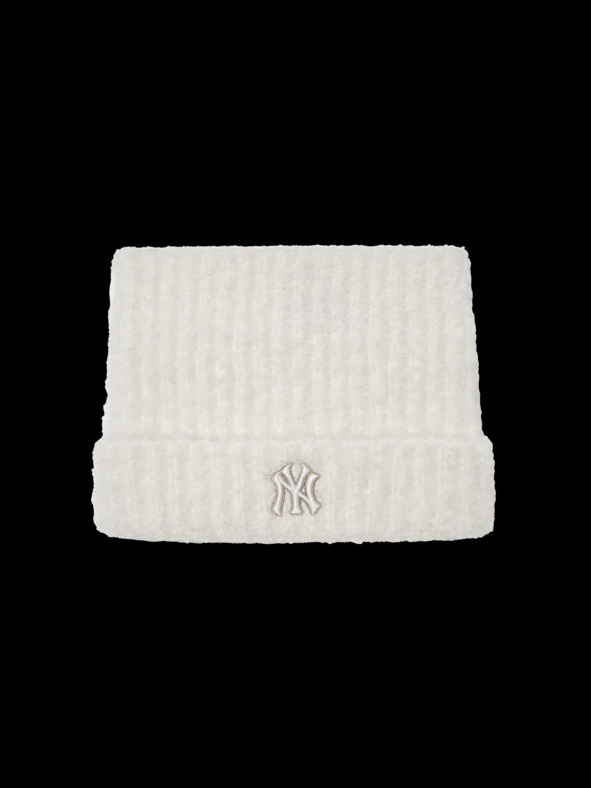 MLB NY Logo Fluffy Cat Ear Beanie – White (Instock)