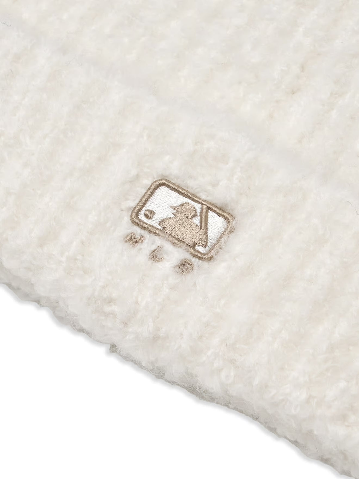 MLB NY Logo Fluffy Cat Ear Beanie – White (Instock)