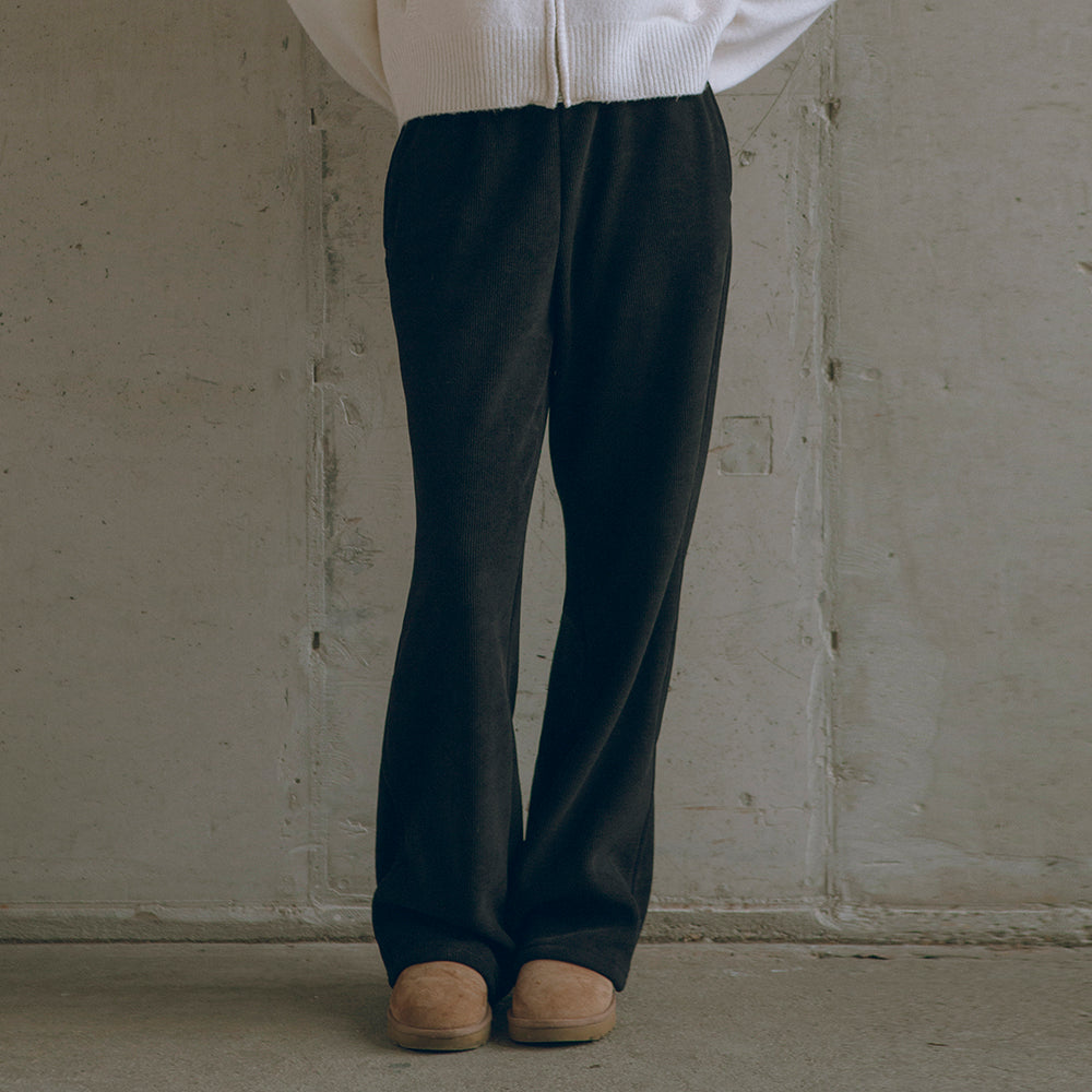 Korean Collection SIYAZU Fleece-Lined Ribbed Sweatpants-3 colors (Instock)