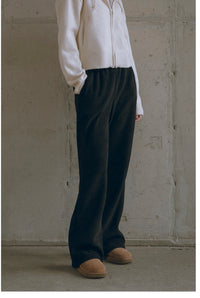 Korean Collection SIYAZU Fleece-Lined Ribbed Sweatpants-3 colors (Instock)