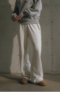Korean Collection SIYAZU Fleece-Lined Ribbed Sweatpants-3 colors (Instock)