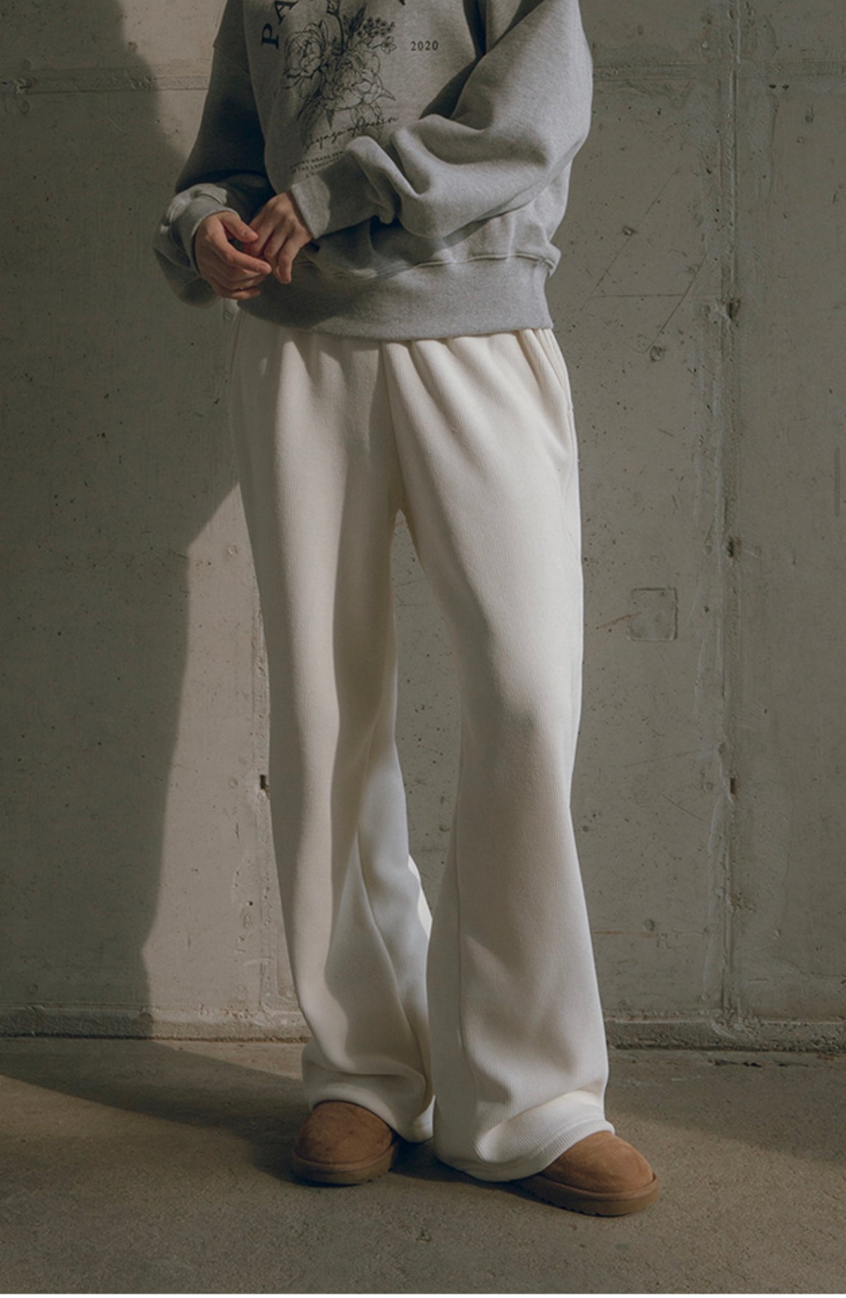 Korean Collection SIYAZU Fleece-Lined Ribbed Sweatpants-3 colors (Instock)