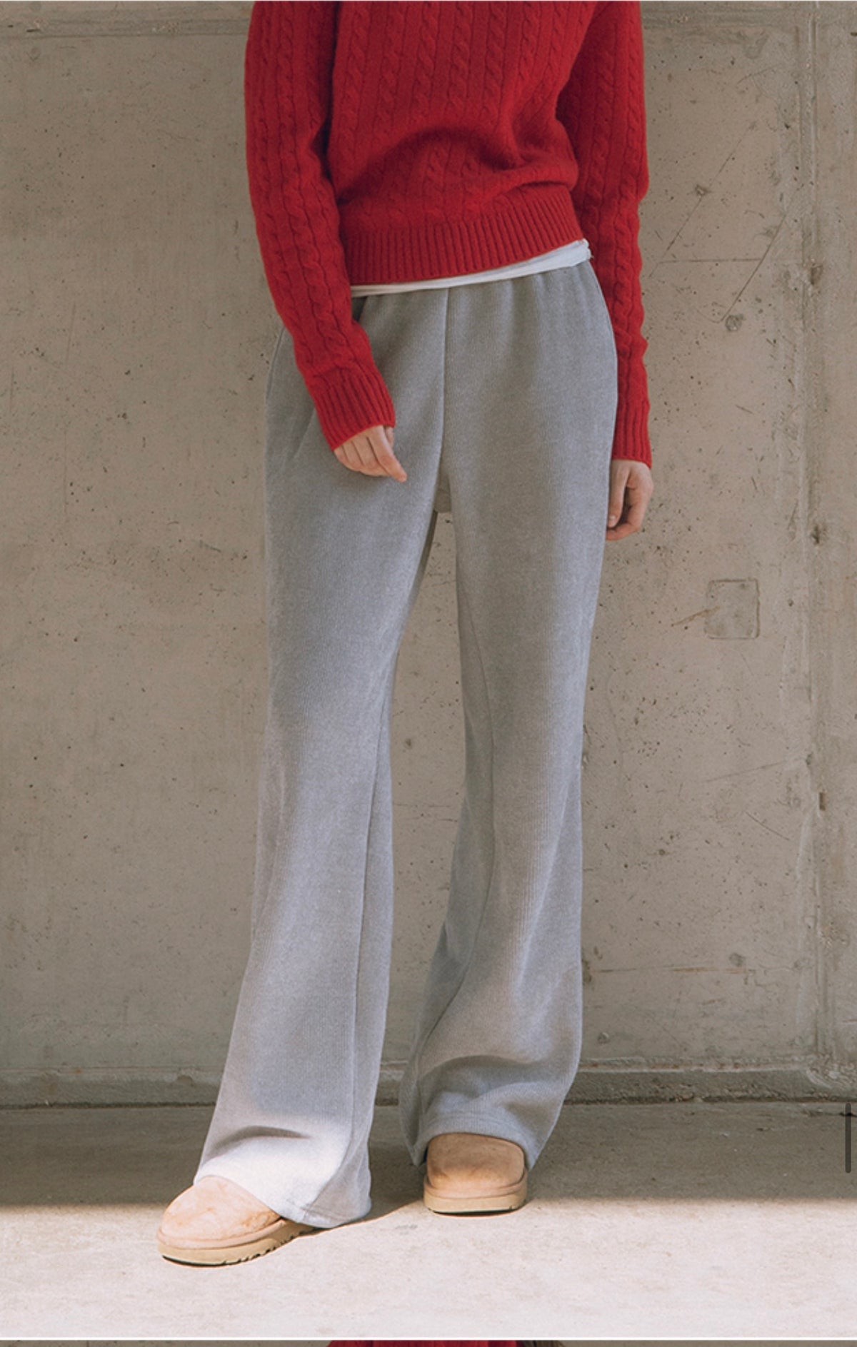 Korean Collection SIYAZU Fleece-Lined Ribbed Sweatpants-3 colors (Instock)