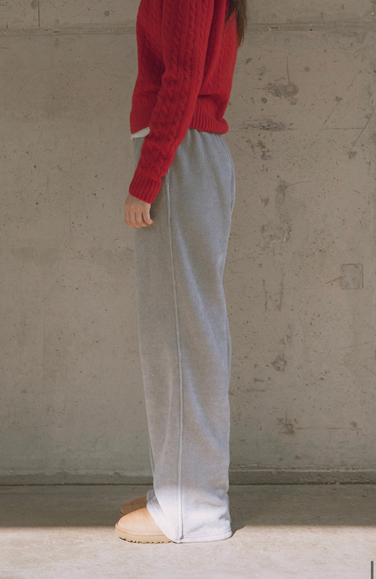 Korean Collection SIYAZU Fleece-Lined Ribbed Sweatpants-3 colors (Instock)