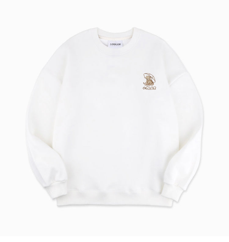 Ambler Rainy Day Bear White Sweatshirt(Preorder)