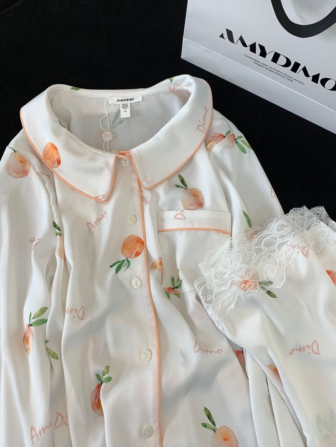 Amydimo Peach Lace Female Pajama(Preorder)