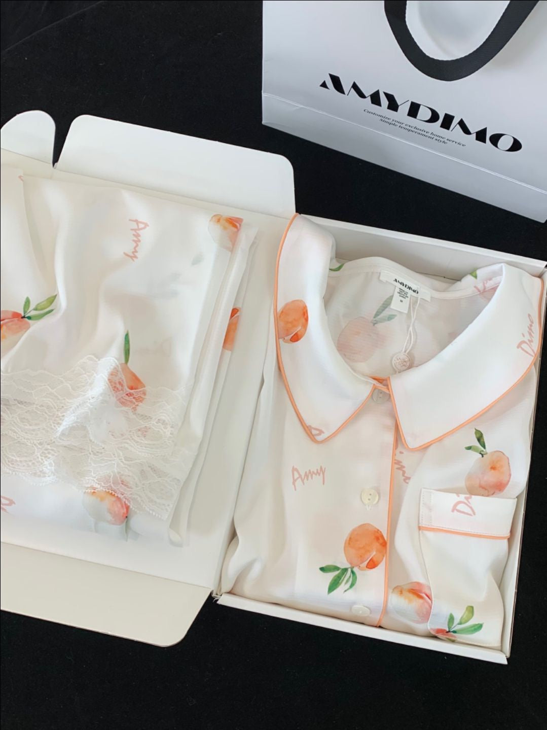 Amydimo Peach Lace Female Pajama(Preorder)