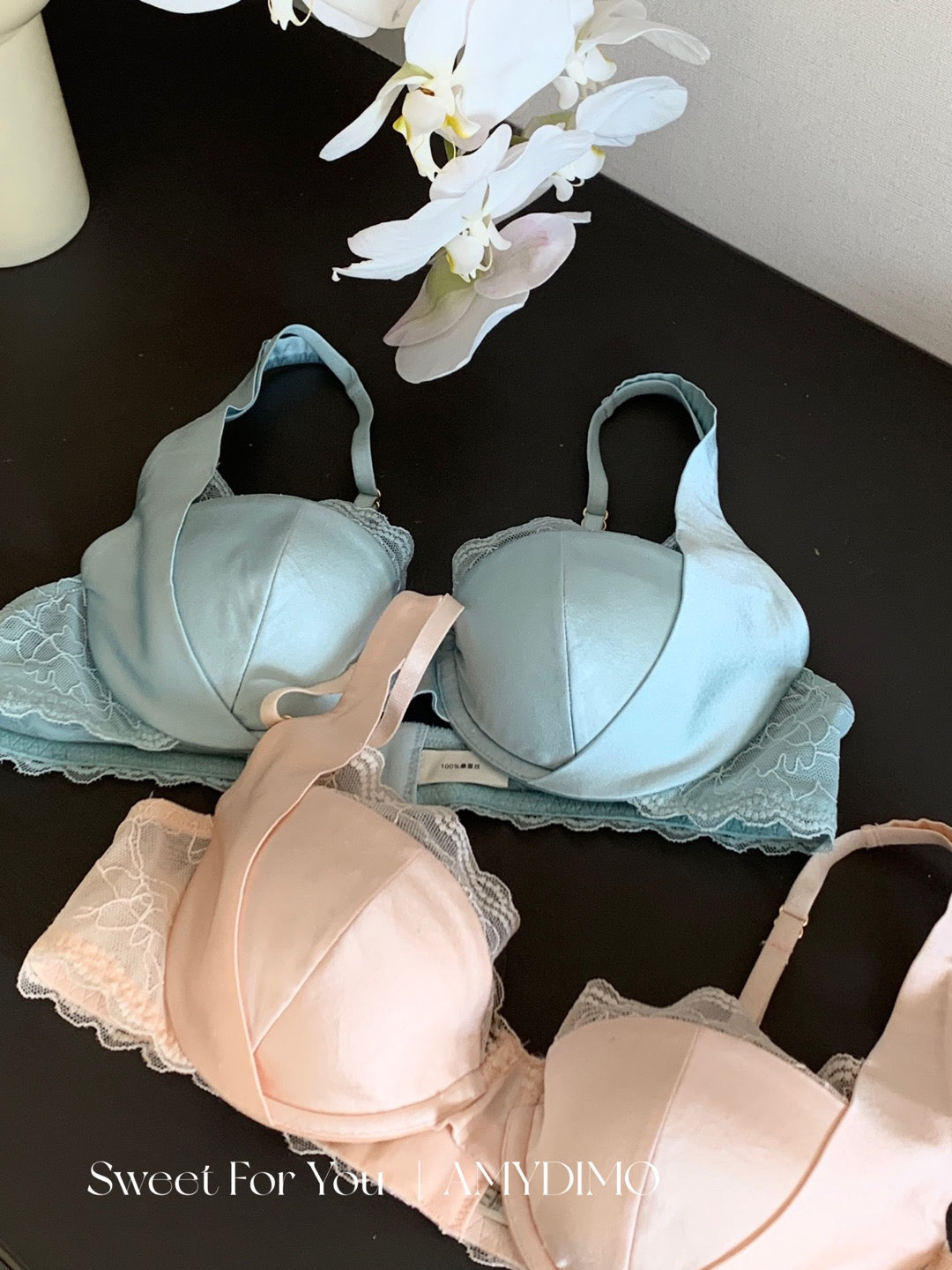 Amydimo Silk Three Colors Bra Set(Preorder)