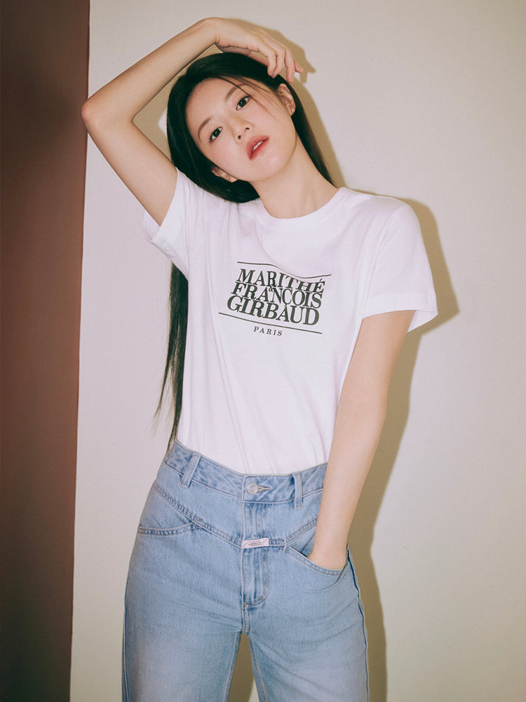 Marithe W CLASSIC LOGO TEE White(Instock)