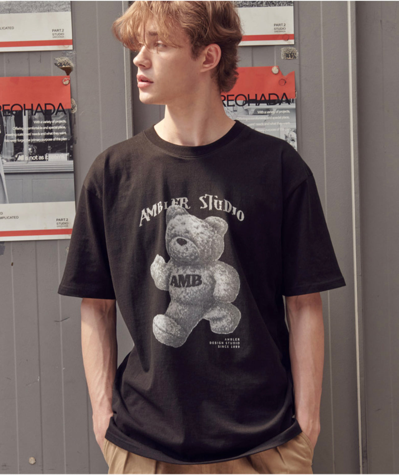 Ambler VINTAGE BEAR Black T-Shirt(Preorder)