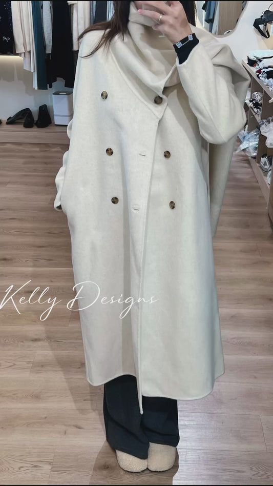 Kelly Designs Scarf Wool Coat (Instock)