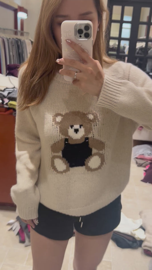 Kelly Designs Bears Wool Beige Sweatshirt (Instock)