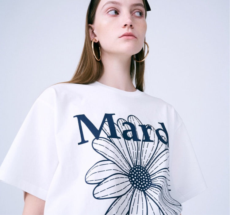 Mardi Mercredi Ivory-Navy TSHIRT FLOWERMARDI(Preorder)