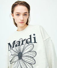 Mardi Mercredi SWEATSHIRT FLOWERMARDI Oatmeal Black(Instock)